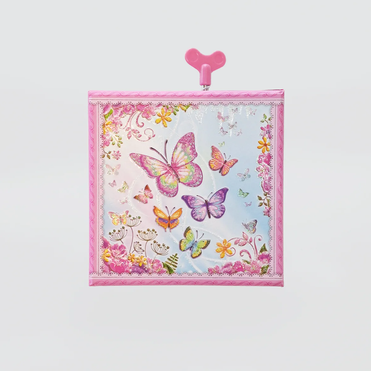 Square Music Box - 'Pink Butterflies' - Image 3