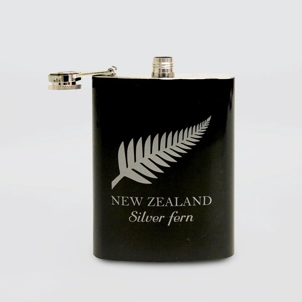 Stainless Steel 'NZ Silver Fern' Hip Flask