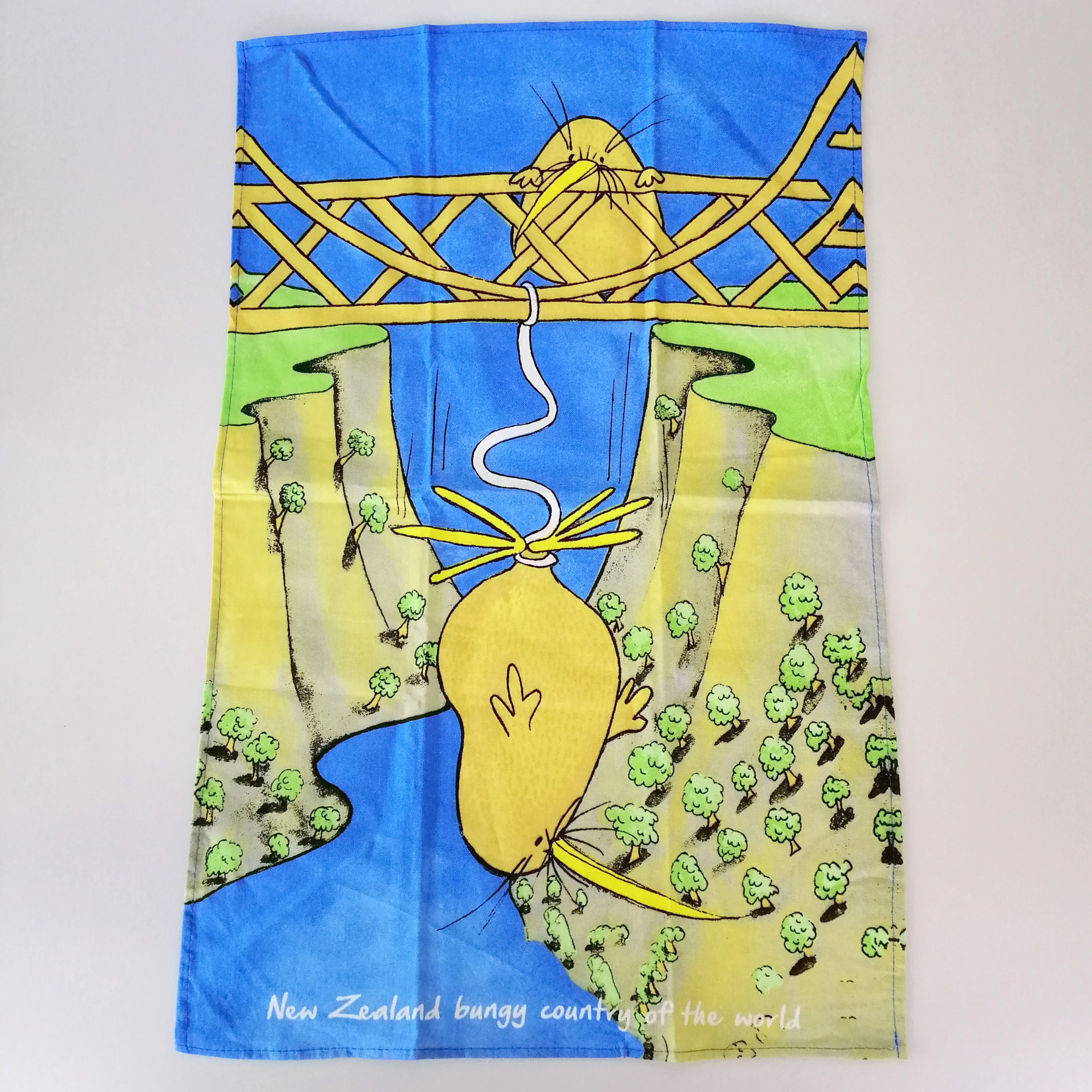 Tea Towel - Bungy Jumping Kiwi - Image 2