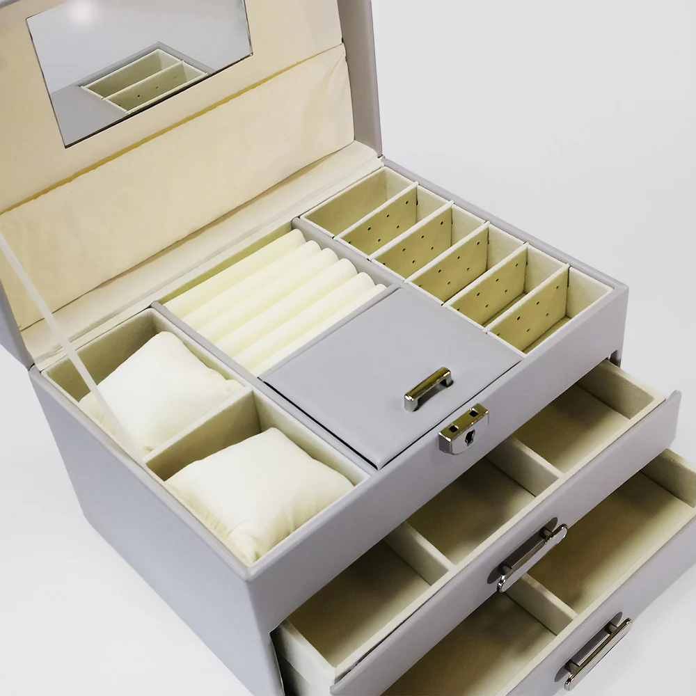 Three Tier Jewellery Boxes With Quilt Tops - Image 4