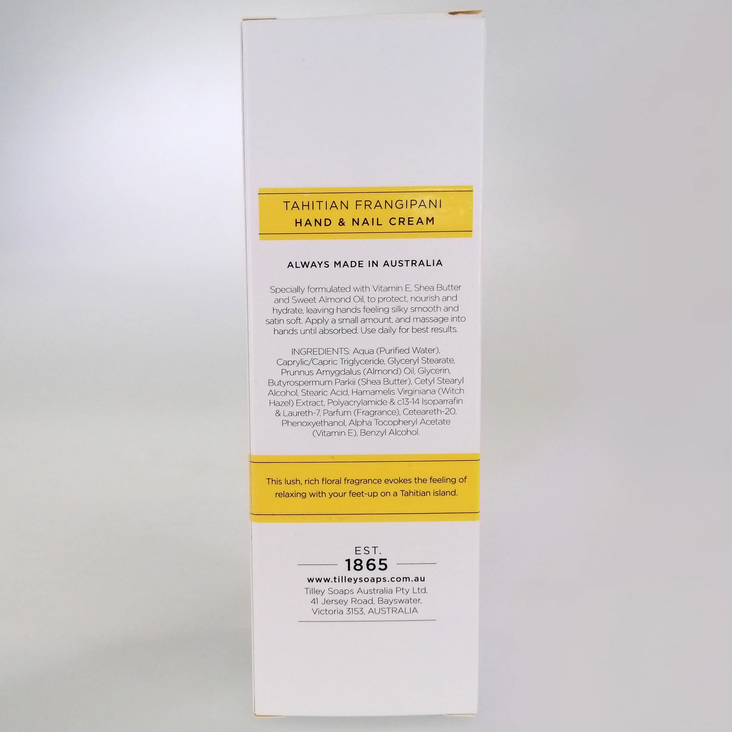 Tilley - Hand and Nail Cream - Tahitian Frangipani - 125ml - Image 2
