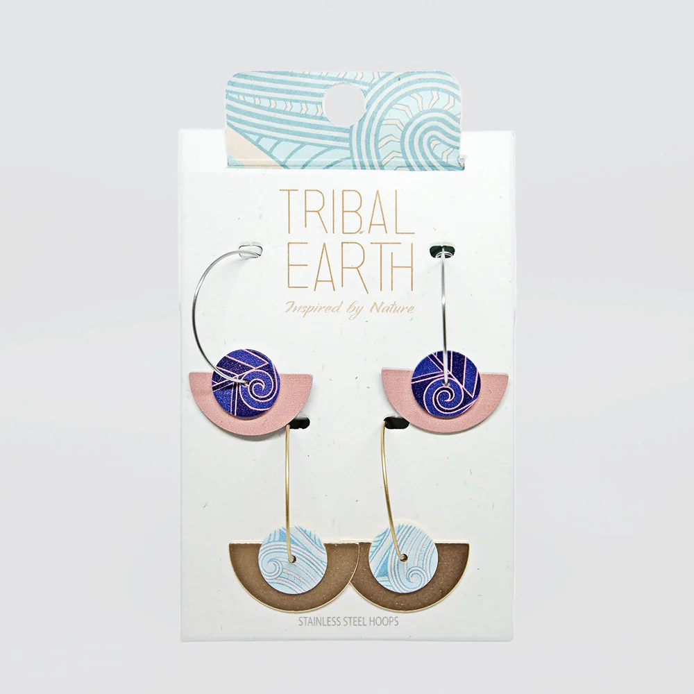 Tribal Earth - 'Fan Hoop' Earring Set
