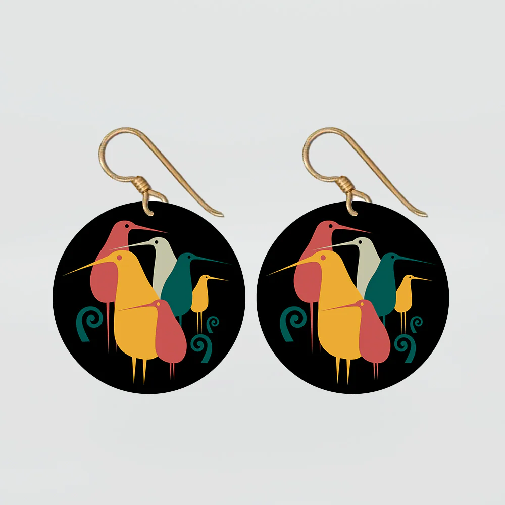 Tribal Earth - 'Flock Of Kiwi' Earring Set - Image 2