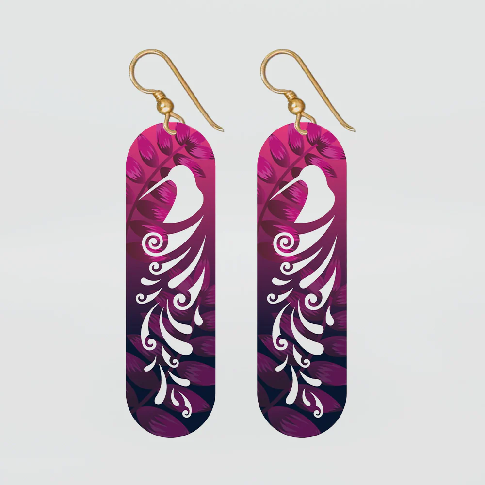 Tribal Earth - 'Kiwi Feathers' Earring Set - Image 2
