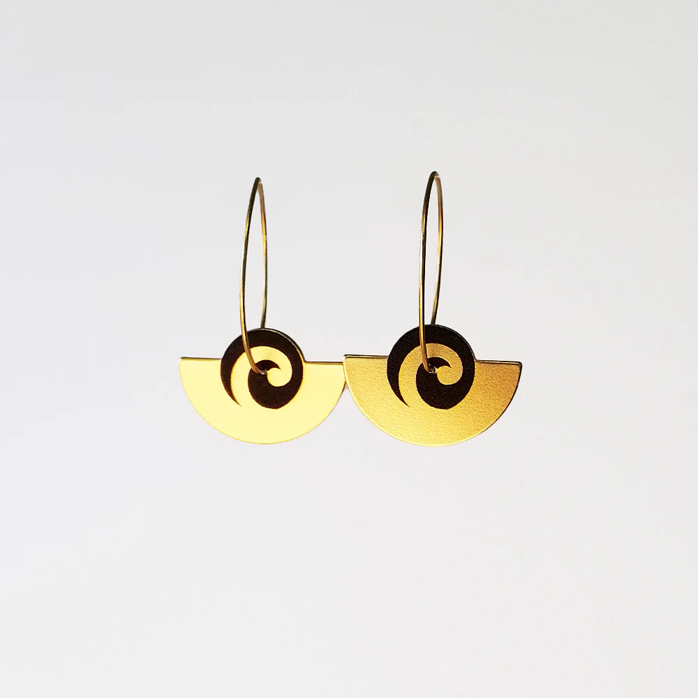 Tribal Earth' Koru Fan & Drop Earrings Set - Image 2