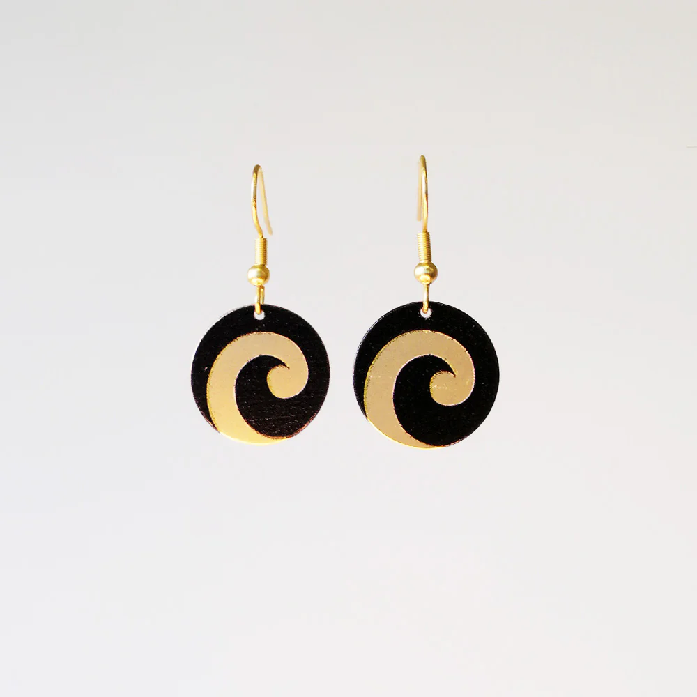 Tribal Earth' Koru Fan & Drop Earrings Set - Image 3