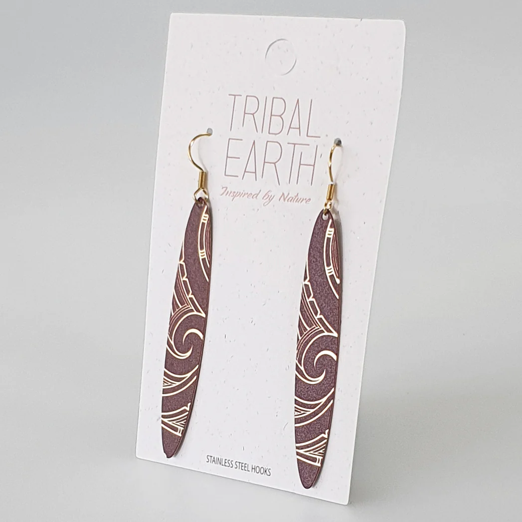 Tribal Earth - Kowhaiwhai Drop Earring Set - Image 2