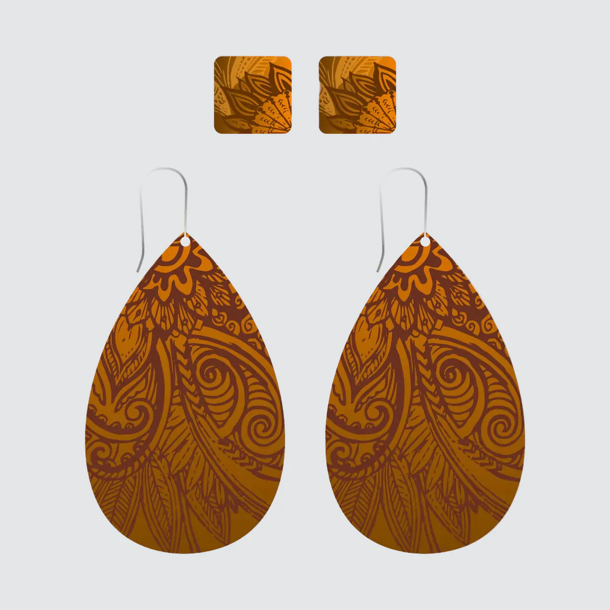 Tribal Earth - Kowhaiwhai Earring Set