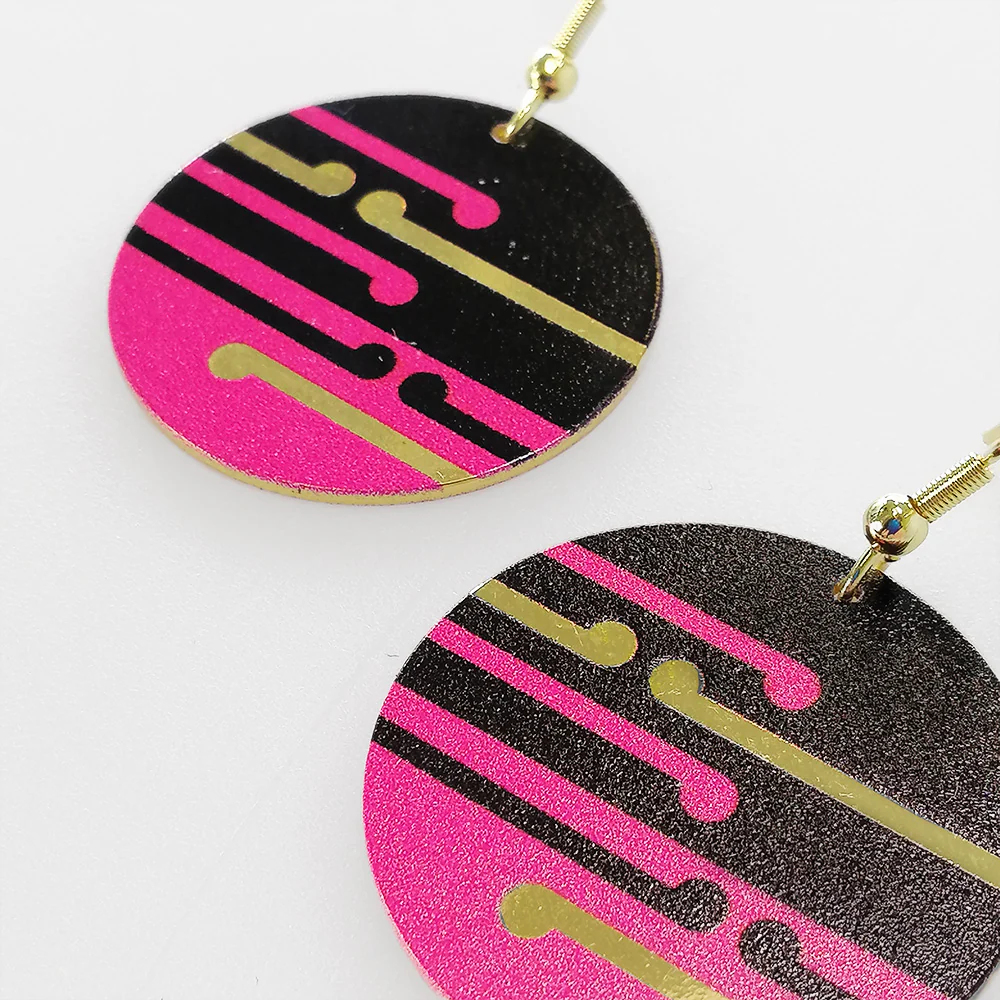 Tribal Earth' Pink Sunrise Earrings Set - Image 2