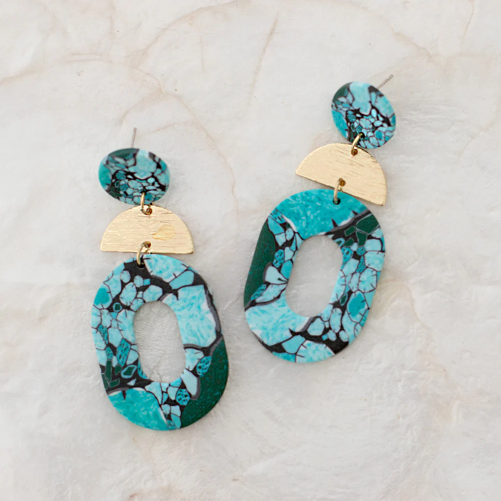 Turquoise Marble Earrings - Image 3