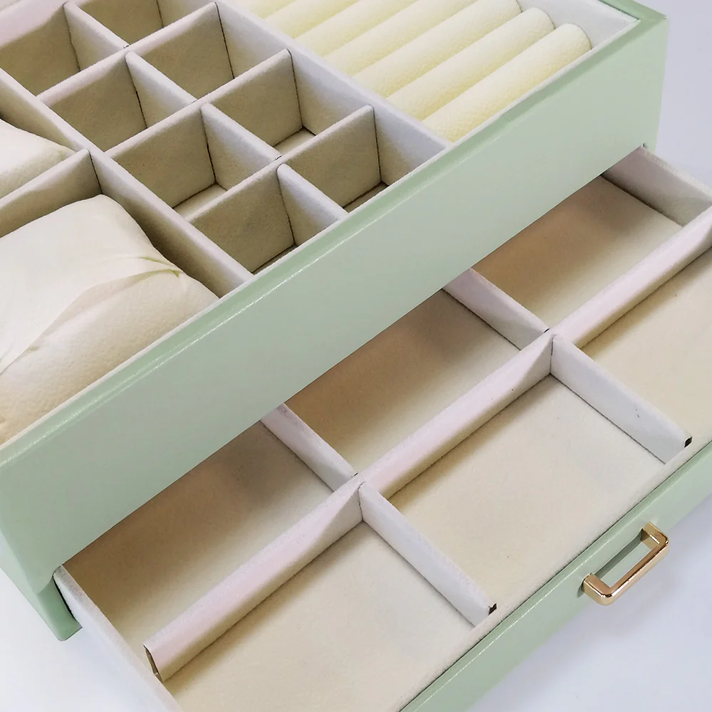 Two Tier With Gold Latches Jewellery Boxes - Image 4