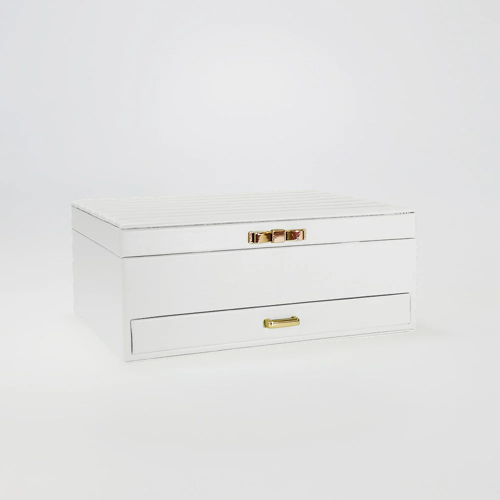 Two Tier With Gold Latches Jewellery Boxes - Image 5