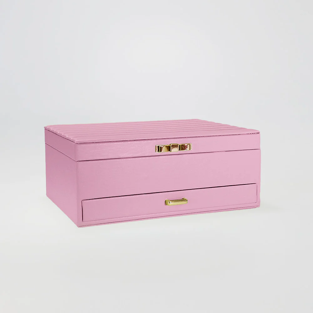 Two Tier With Gold Latches Jewellery Boxes - Image 6