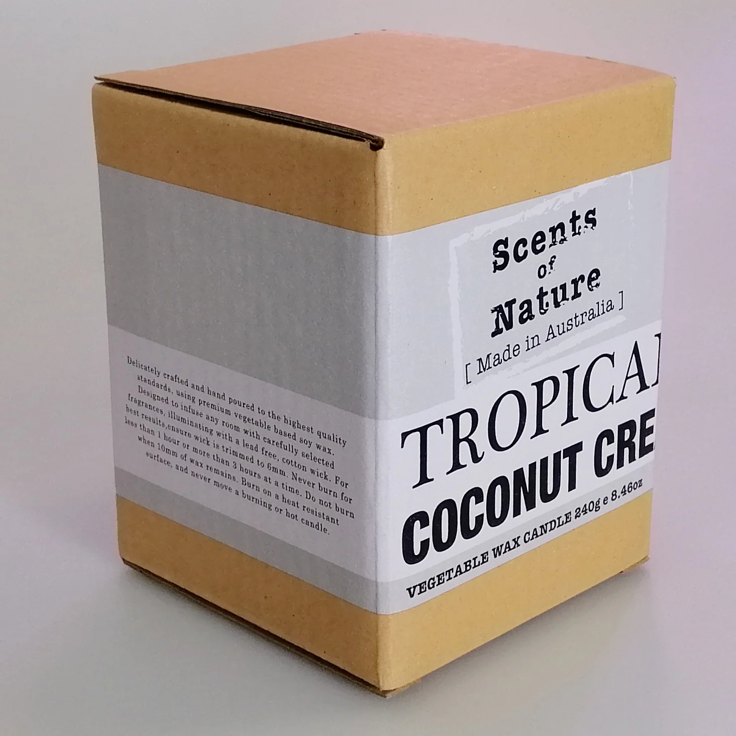 Vegetable Wax Candle - Tropical Coconut Cream - 240g - Image 2