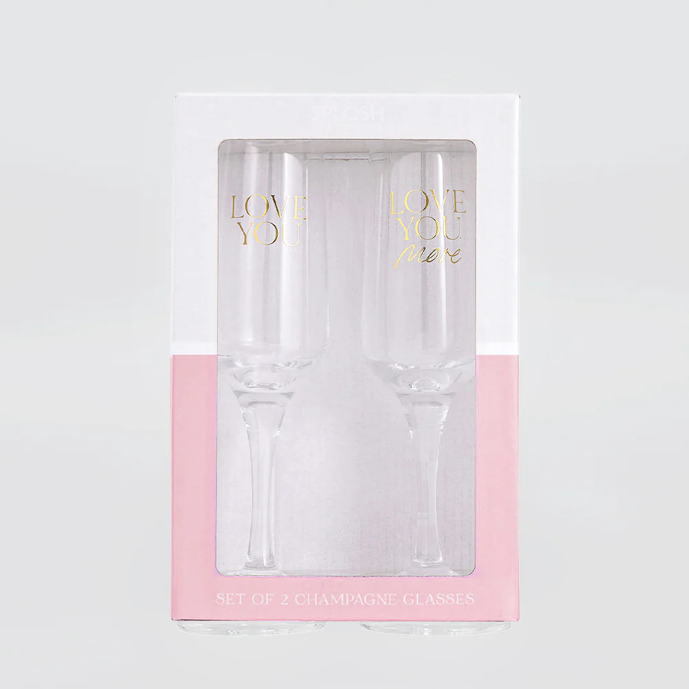Wedding 'Love You' Champagne Glasses - Image 3