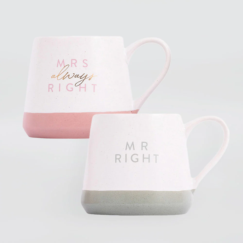 Wedding Mugs 'Mr & Mrs Right' - Set/2