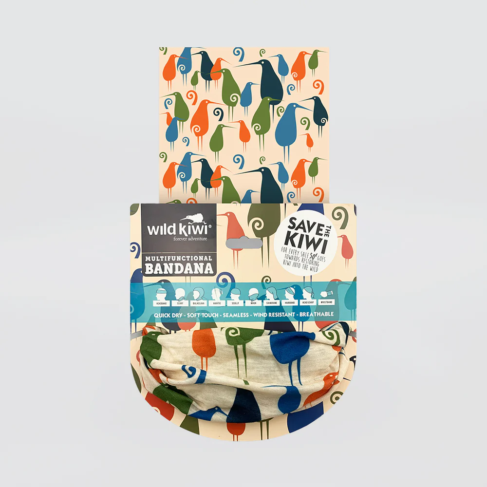 Wild Kiwi Multi-Use Bandana - Retro Kiwi - Image 2