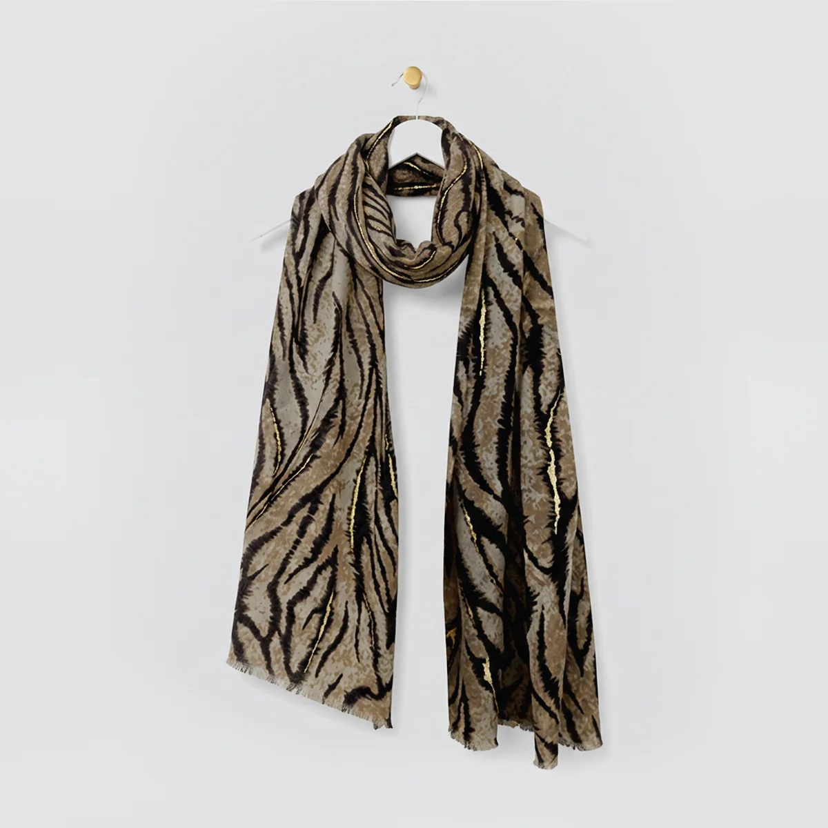 Winter Gold Foil Zebra Scarves - Image 2