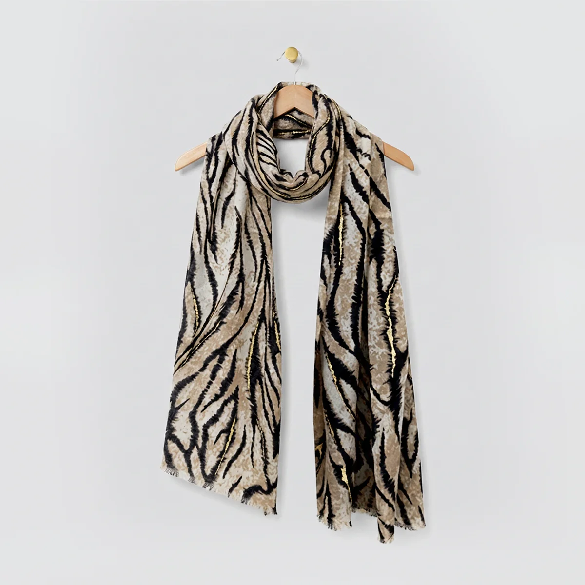 Winter Gold Foil Zebra Scarves - Image 3