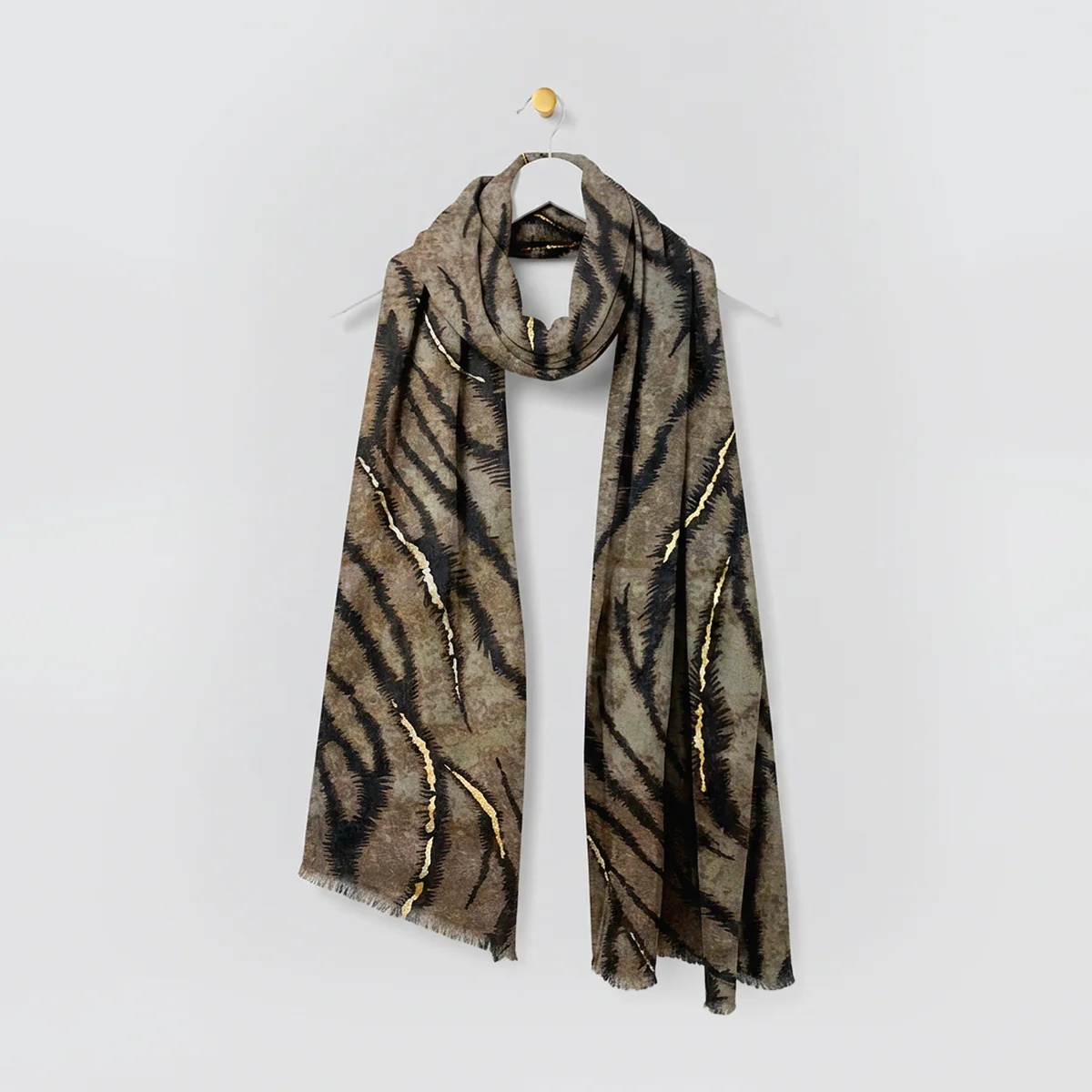 Winter Gold Foil Zebra Scarves - Image 4