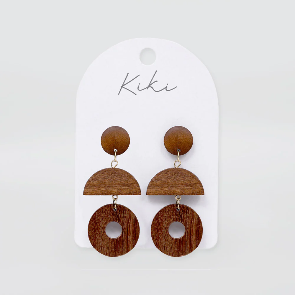 Wood Curve Earrings - Image 2