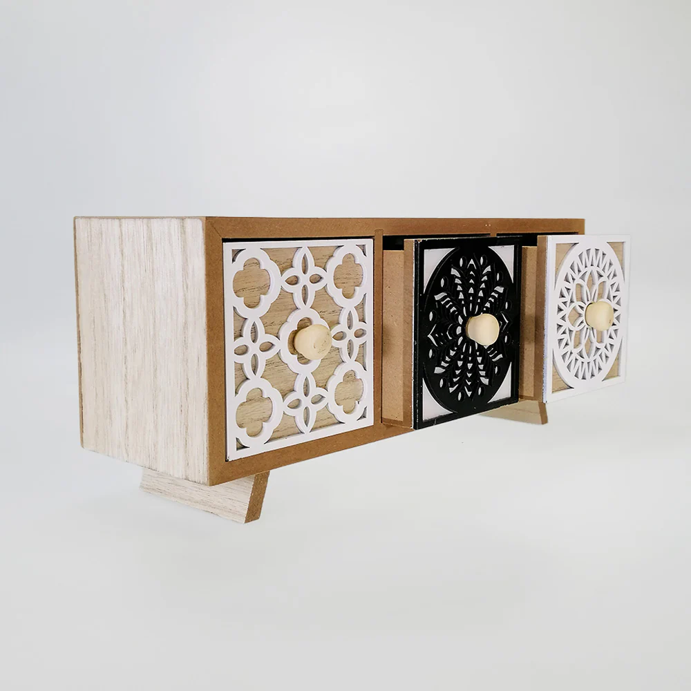 Woodbox - Natural 3 Drawer Cabinet Low - Image 2