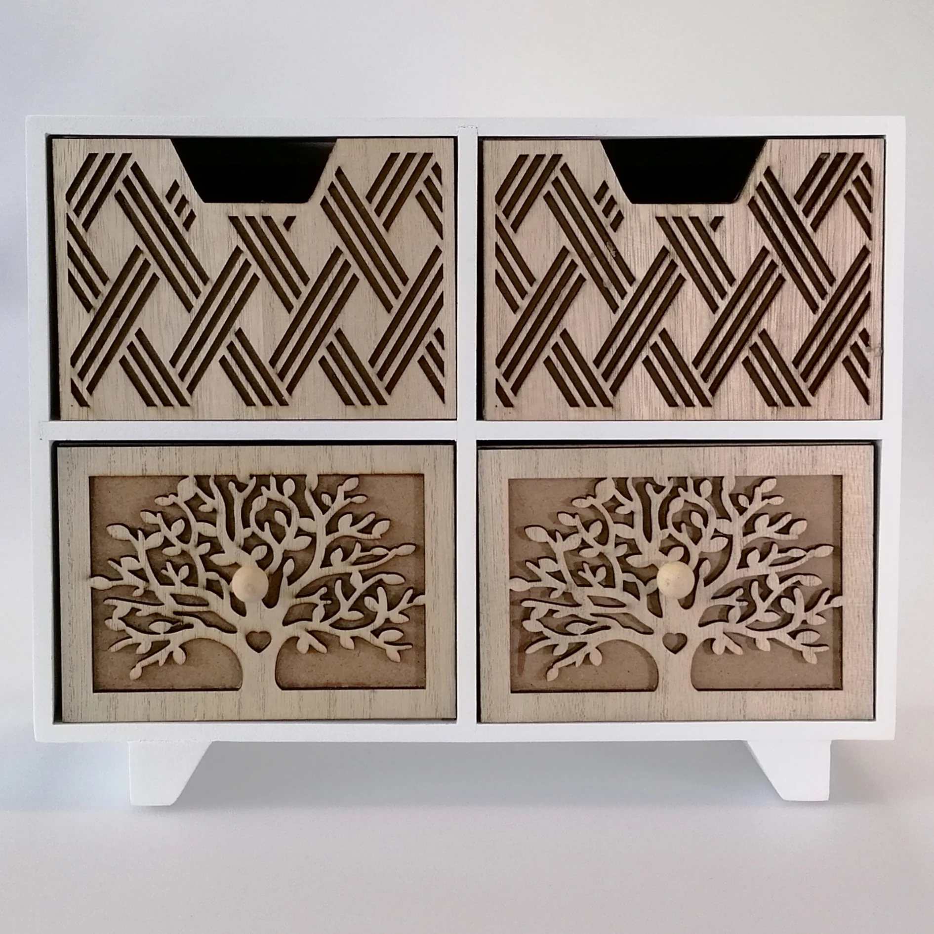 Woodbox - White & Natural Four Drawers Set - Image 2