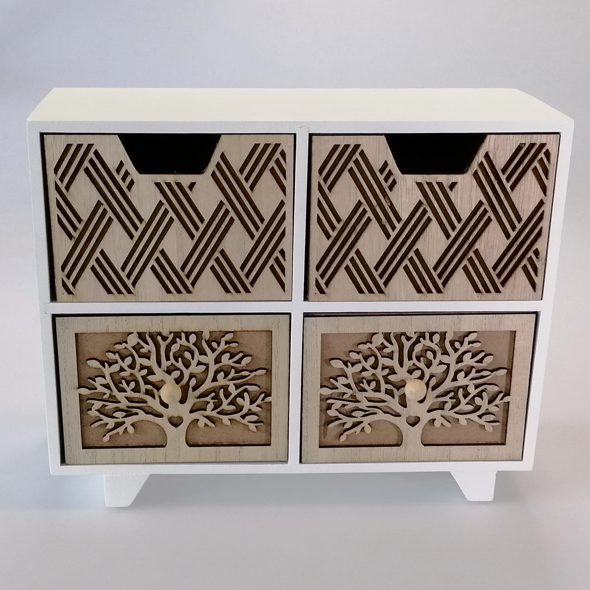 Woodbox - White & Natural Four Drawers Set - Image 3