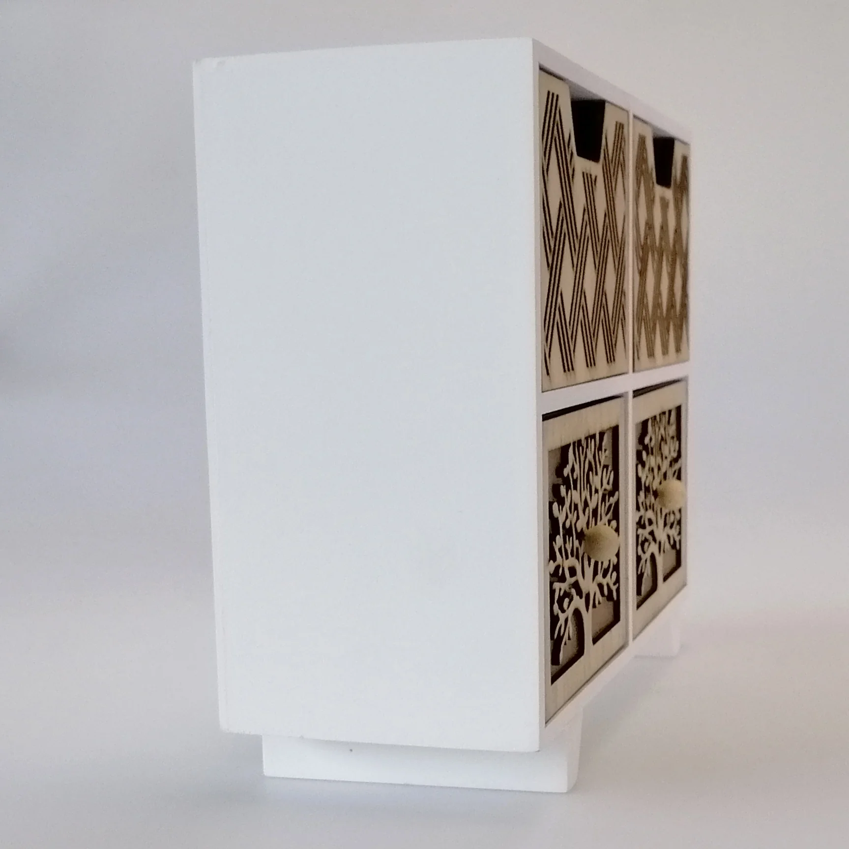 Woodbox - White & Natural Four Drawers Set - Image 4