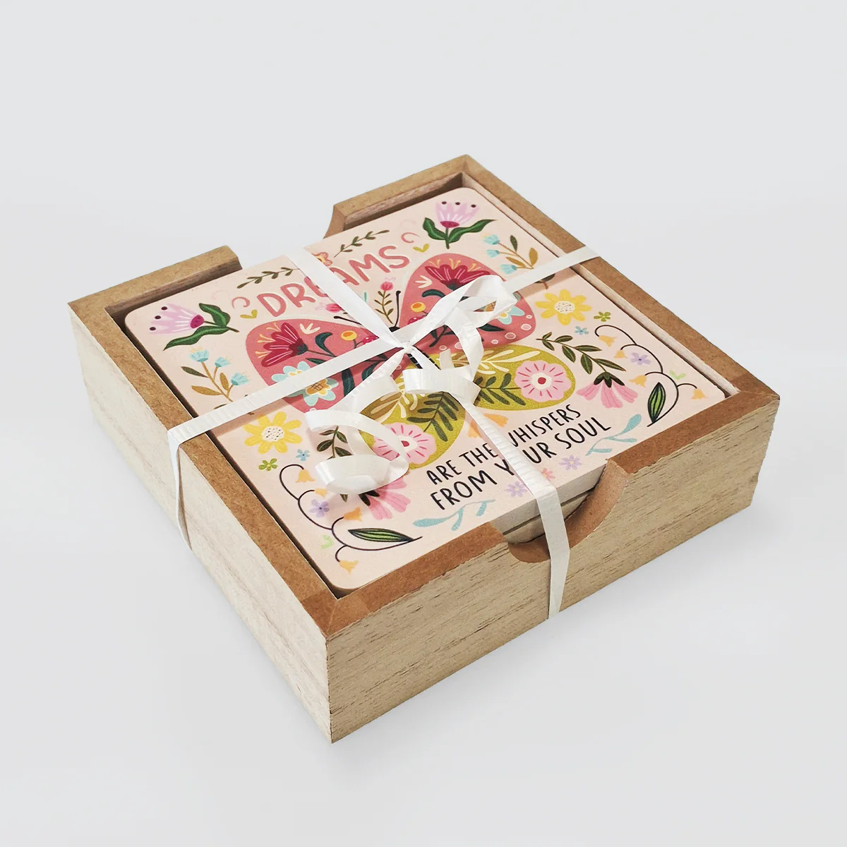 Wooden Coaster Set/4 - Bees & Butterflies - Image 6