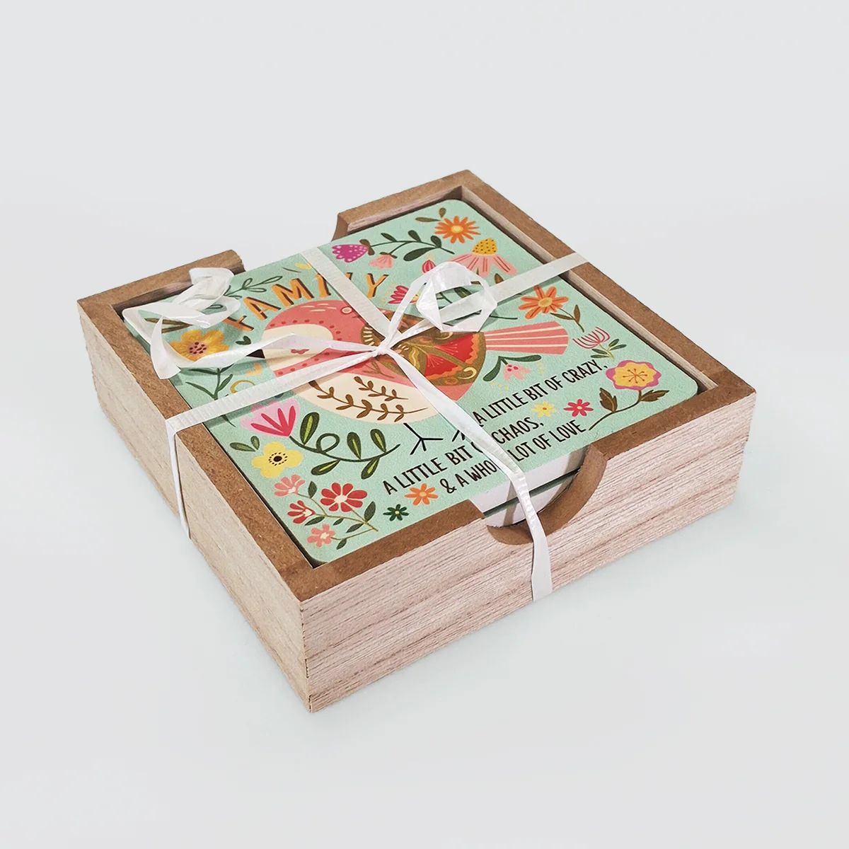 Wooden Coaster Set/4 - Birds - Image 3