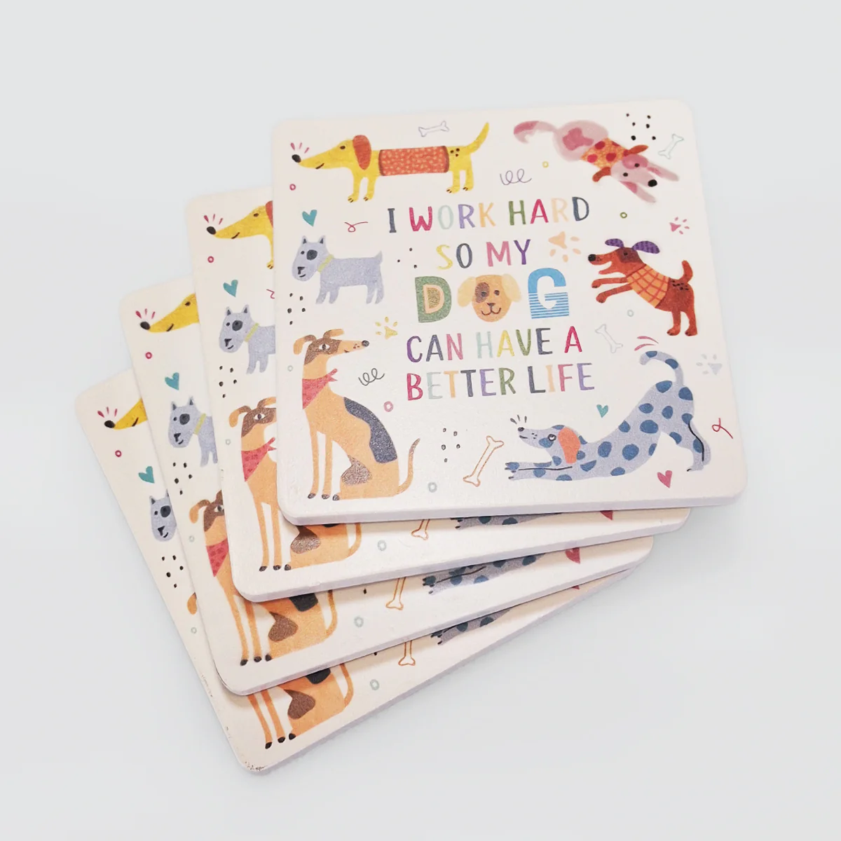 Wooden Coaster Set/4 - Dogs - Image 2