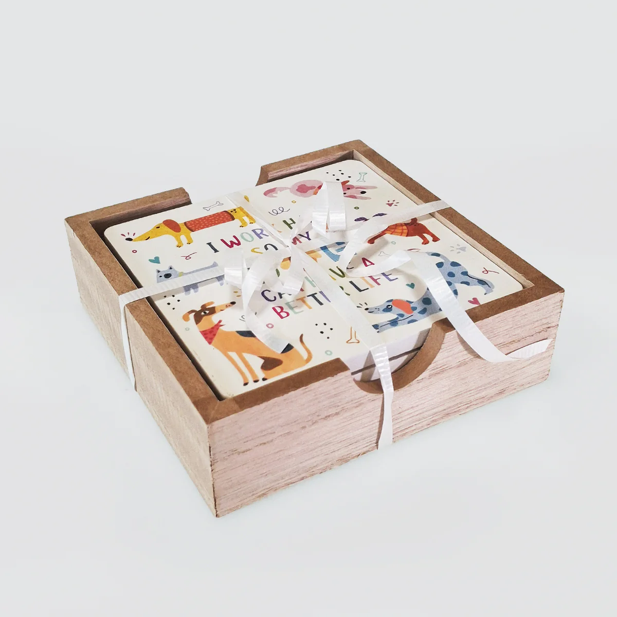 Wooden Coaster Set/4 - Dogs - Image 3