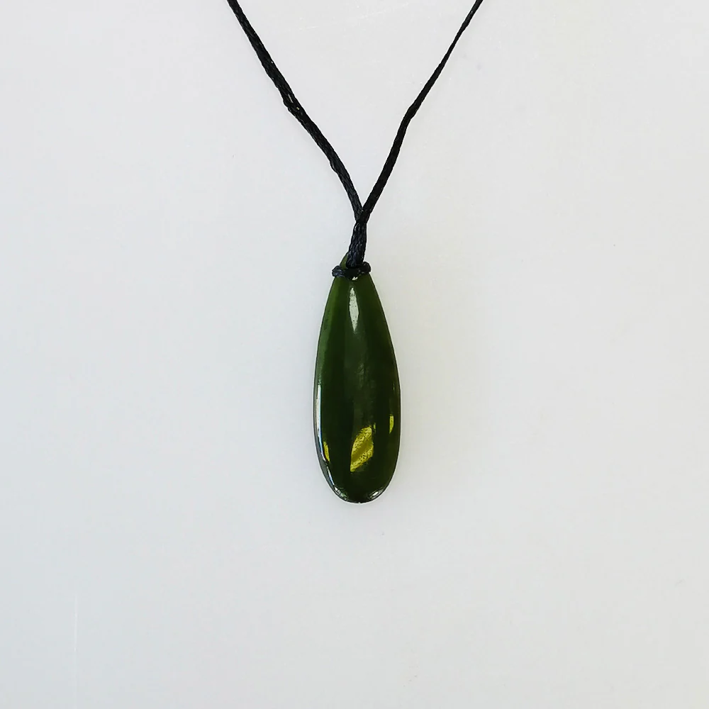 Your Taonga' Drop Pendant - Greenstone Necklace - Image 2