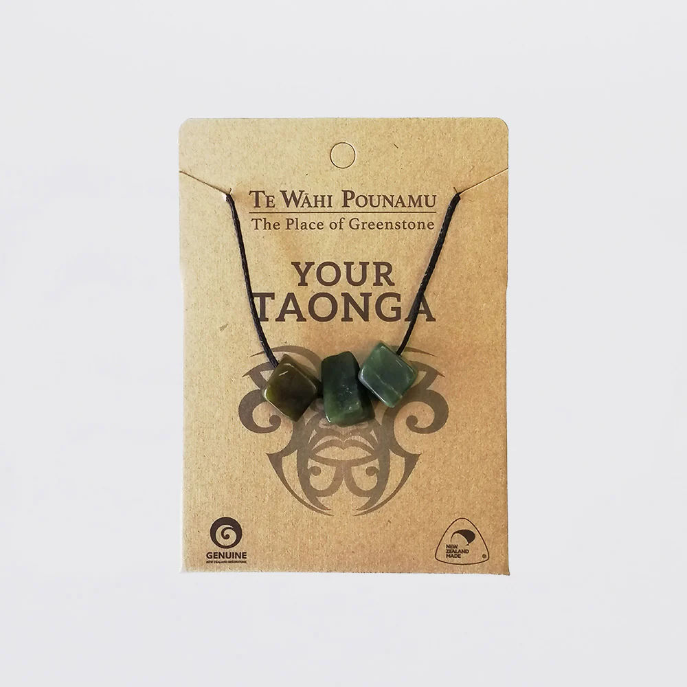 Your Taonga' Three Bead - Greenstone Necklace - Image 2
