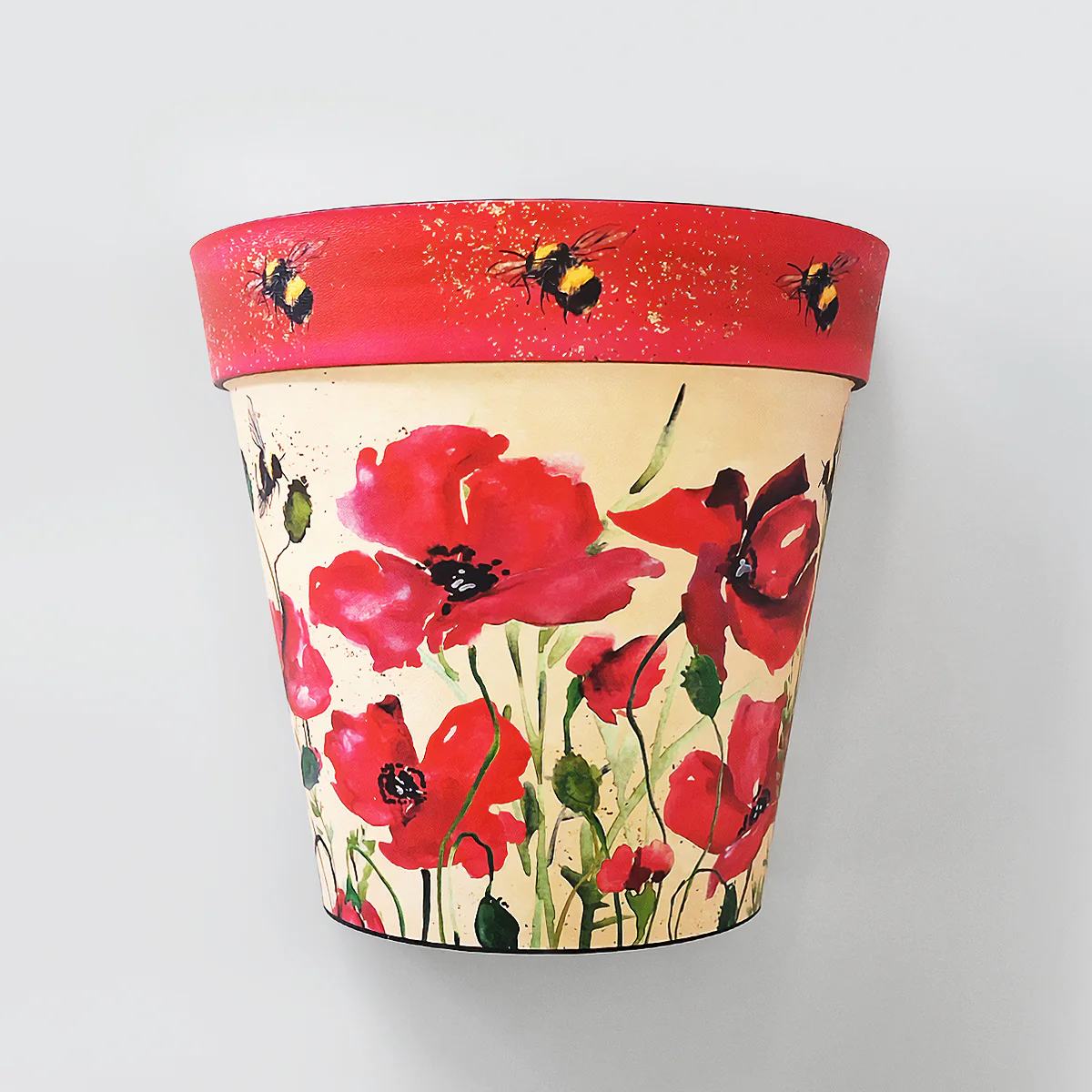 Zest Planter Wall Pot - Bees & Poppies
